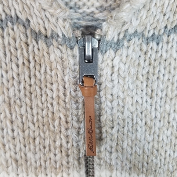 Eddie Bauer zip front wool blend Eagle sweater cardigan - Picture 4 of 10